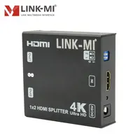 LINK-MI 1x2 HDMI Splitter 4K 1 dans 2 out Vidéo Audio Signal Distributeur EDID Vidéo Duplicateur