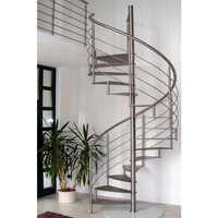 Escalier en colimaçon moderne en bois de chêne, escalier en colimaçon courbé pour extérieur, prix