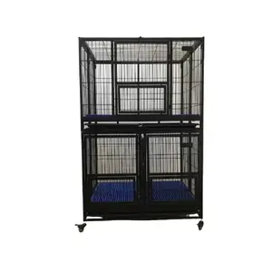 Heavy Duty Black Hond Kennels Twee Deuren Grote Dier Kooi