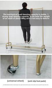 Giá treo quần áo đứng sàn, giá treo quần áo gia dụng, giá phơi đồ ký túc xá, màu đen có bánh xe + có ván - Product Image 6