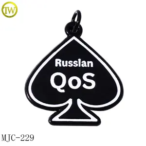 Custom Jewelry Tags Manufacturer Round Shape Enamel Accessory Alloy Charms Bracelet Hang Pendant For Necklace