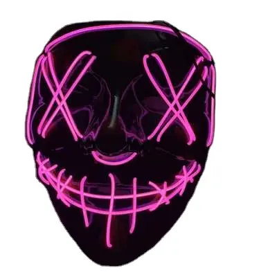 Amazon Penjualan Laris Topeng Pesta Neon Zhe Jiang LED Topeng Rave Halloween