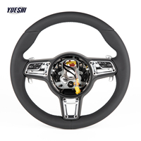 Volant sport en cuir véritable noir amélioré pour Porsche 911, 718 Boxster, Cayman, Panamera (2010, 2014, 2016)