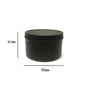Boîtes à bougies en métal rondes noires personnalisées, contenants pour bougies de 4 à 8 oz, petites boîtes à bougies vides - Product Image 2