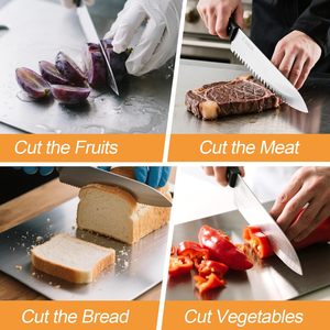 مجموعة ألواح تقطيع للمطبخ من التيتانيوم النقي 100٪ درجة GR1 مكونة من 3 أحجام (13×9، 14×10، 18×12 بوصة) صالحة للطعام سهلة التنظيف ومقاومة للروائح - Product Image 4