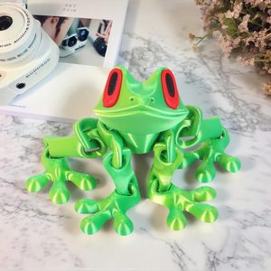Aimant de réfrigérateur en forme de grenouille sauteuse magnétique en plastique PLA imprimé en 3D - Nouveauté 2025, jouet pour enfants à articulations mobiles, décoration animale réaliste - Product Image 6