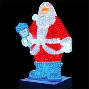 Lampes décoratives à motif de sculpture tissée 3D pour hall, Noël, Père Noël, renne, parc de vacances, pelouse, modélisation de paysage - Product Image 4