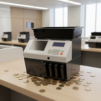 Trieur et compteur de pièces de monnaie à grande vitesse 600 pièces/min, 4 compartiments, avec écran LCD, trémie de 500-600 pièces et détection de contrefaçon