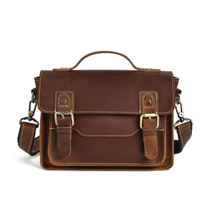 Sac Ando vintage en cuir véritable pour homme, sac bandoulière compact en cuir de vachette, sac messager - Product Image 1