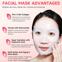 Masque facial en gel de bio-collagène coréen pour une hydratation intense, une réparation de l'élasticité de la peau et un effet anti-âge avec de la vitamine C