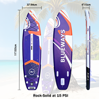 Planche à pagaie gonflable 11'x33"x6" pour adultes, SUP extra large et stable de 33 pouces, planche à pagaie rigide DWF, 335 cm