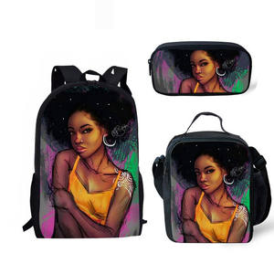 Dropship Black Girl Magic African American School Bags for Girls zaino con Lunch Box e astuccio 3 pz/set borse da scuola - Product Image 5