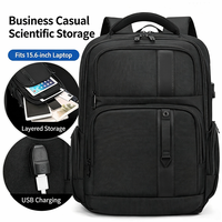 Sac à dos d'affaires pour ordinateur portable avec port USB de chargement et multiples poches – Idéal pour les voyages d'affaires – Direct Usine