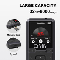 CRYLIY Music Player Neues Design 1,44 Zoll 128GB TF-Karten erweiterung 32GB MP3-Player