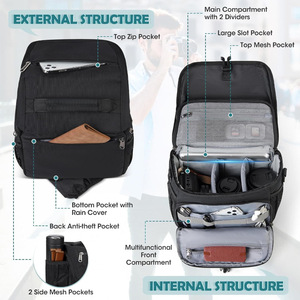 <span class=keywords><strong>Sac</strong></span> à appareil photo étanche en gros, <span class=keywords><strong>sac</strong></span> à <span class=keywords><strong>bandoulière</strong></span> portable pour appareil photo reflex numérique/SLR/sans miroir pour Canon Sony Fujifilm - Product Image 2