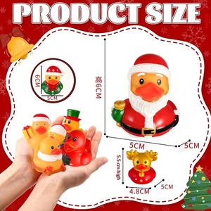Jouets de <span class=keywords><strong>bain</strong></span> et d'eau en caoutchouc jaune sur le thème de Noël, 52 pièces, outils de jeu de sable, 5x5,5 cm, décorations de cadeaux festifs - Product Image 3