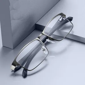 Mannen Business Leesbril Full Frame Rvs Presbyopie Bril Voor Man + 1.0 1.5 2.0 3.0 3.5 4.0