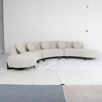 Juego de Sofás Curvos Modernos, Muebles de Tela, Sofá Modular Seccional Semicircular para Sala de Estar