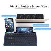 Keyboard Bluetooth Ultra Tipis 78 Tombol dengan Penyangga Ponsel/Tablet, Keyboard Nirkabel Mini Portabel Ultra Tipis untuk Laptop/Tablet MAC