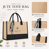 Nuove Borse in Iuta Personalizzate con Logo Stampato, Borse Ecologiche ad Alta Capacità in Lino e Iuta per Regali Promozionali