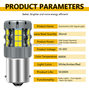 TGZ Canbus Car Indicator Led Built-in Light Plate Bulbs Dynamic Turn Signal 23w BAU15S/<strong>PY21W</strong> BAY15D/P21 T20 T25 - Product Image 2