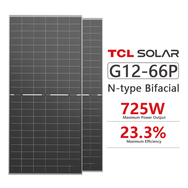 725W 710w 720w 700w TCL N-type Bifacial All Black Solar Panel Pv Module Solar Pv Panel
