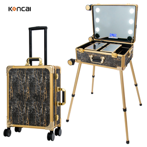 Mesa de Maquillaje Portátil KONCAI con Maletín Ajustable para Esmaltes, Diseño de Salón de Manicura, Gran Capacidad y Cubierta Amortiguadora - Product Image 1