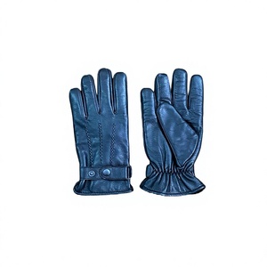 Guantes de Pantalla Táctil de Cuero de Diseño Superior, Completos, Cómodos, Antideslizantes, Negros, de Lujo, para Vestir, Ciclismo, Invierno, Uso Diario - Product Image 1
