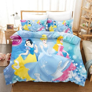 Factory Custom 3d Printed Cartoon Princess Girl's Luxury Designer Bed Sheet <b>Duvet</b> Cover Set <b>Queen</b> King <b>Size</b> Bedding Set - Product Image 3