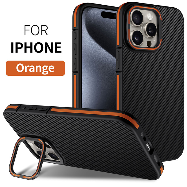 Men Style Carbon Fiber Pattern Kickstand Mobile Case for iPhone 12 13 14 15 Pro Max Phone Cases Stylish Phone Case