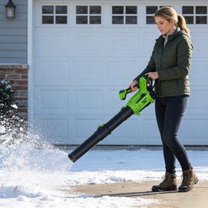 Souffleur électrique sans fil rechargeable à batterie lithium 21V, moteur sans balais en plastique de qualité industrielle et DIY, débit d'air de 500 m³/h - Product Image 1