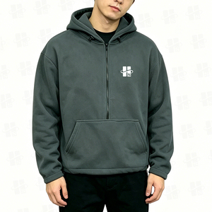 Sudadera con capucha personalizada para hombre, 100% poliéster, antiarrugas, con cremallera, ajuste holgado, dobladillo con cordón ajustable, forro polar. - Product Image 2