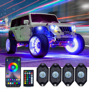 Rgb Undercarriage <b>Lights</b> 4 <b>Led</b> Pods Remote Control Off Road Vehicle Lighting System With <b>Wiring</b> Harness And Mounting Hardware - Product Image 4