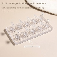 Professionnel 1. Support pour faux ongles en acrylique, nouveau design 2. Support d'affichage transparent non magnétique 3. Outil d'entraînement pour la pratique du nail art, forme carrée