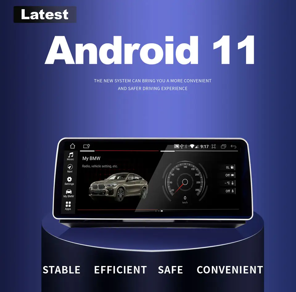 Qualcomm 12.3" 8G+64G 8Core Android 11 Car dvd player for BMW 5 Series E60 E61 E63 E90 E91 E92 CCC CIC GPS navigation iDriver