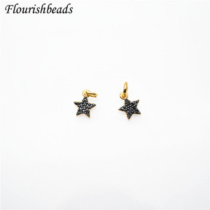 Hạt <span class=keywords><strong>Charm</strong></span> Nhỏ Hình Ngôi Sao Mạ Vàng Bạc Màu Đen Mạ Vàng Cỡ Nhỏ 7.5Mm Để Làm Trang Sức - Product Image 4