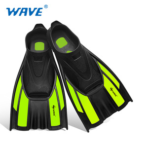 Palmes de natation courtes Wave, palmes souples en PVC à talon ouvert pour entraînement de natation adulte - Product Image 2