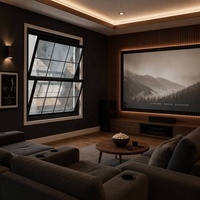 Fenêtre coulissante verticale double à battants en aluminium sur mesure, insonorisée, sécurisée et ventilée, pour utilisation extérieure dans le salon