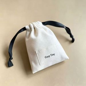 Sac à cordon en toile naturelle de haute qualité, petit sac anti-poussière en coton écologique pour impression DIY - Product Image 2