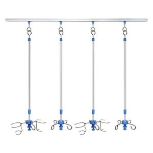 Poteau d'infusion et chariot rétractables en acier inoxydable avec crochet de perfusion, support IV et poteau pour les salles d'hôpital - Product Image 5