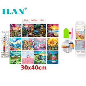 Kit Pittura Diamante 5D Ilan 30x40cm con Stampe Miste per Tessuti Domestici - Product Image 1