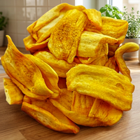 Zorgvuldig vervaardigde jackfruitchips met behulp van vacuümfriteertechnologie, met een laag oliegehalte, uit Vietnam.