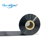 Pita Printer Transfer Termal Tinta Kompatibel Label Industri untuk Printer Barcode 110mm X 300m Gulungan Pita Wax Resin