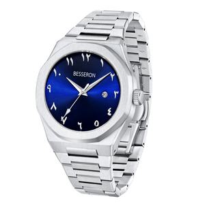 Reloj de Cuarzo Deportivo de Lujo de Acero Inoxidable con Números Arábigos Musulmanes Azan 2024 para Hombre con Correa de Cuero y Logotipo Personalizado - Product Image 5