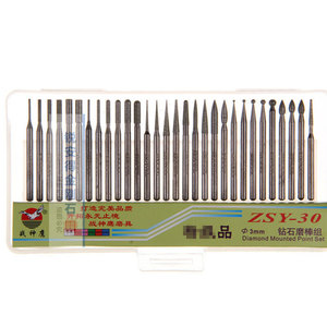 Zsy 30 Diamond Mounted Point Set 3mm Grinding Bits For Jewelry Metal Stone Polishing <b>Tools</b> - Product Image 1