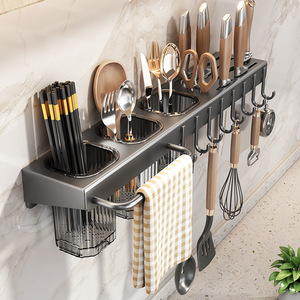Élégant support de rangement multifonctionnel en acier pour cuisine et salle à manger, porte-couteaux, étagère suspendue pour salle de bain et hôtel - Product Image 6
