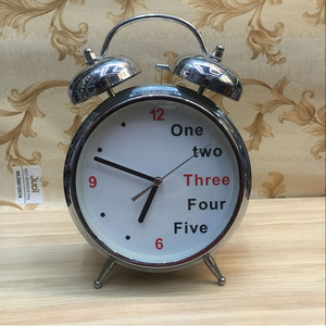 Metal Alarm Clock 6 Inch Double Bell Battery Operated Desk Clock - Product Image 1