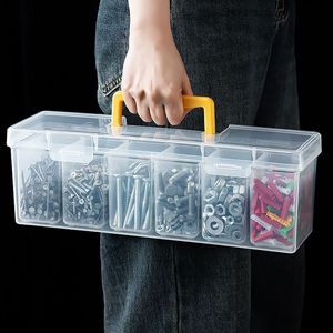 Caja de almacenamiento de piezas, caja de herramientas para el hogar, caja organizadora transparente portátil con divisores para tornillos y accesorios. - Product Image 1
