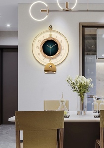 50X61 con luz grande Dropshipping 2025 moderno lujo colgante de pared decorativo reloj de Metal reloj hogar Decoración sala de estar - Product Image 3