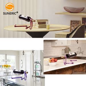 السحر العائمة زجاجة نبيذ واحدة موقف الحديد الشريط الجاذبية تعليق حامل معدني منضدية رف عرض النبيذ - Product Image 3